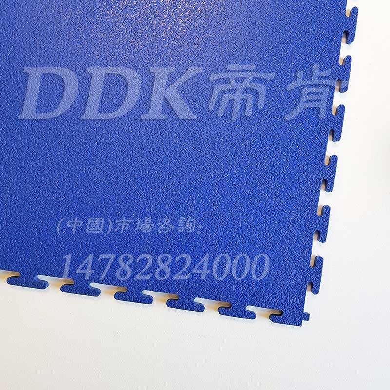 5mm*50*50卡扣拼装塑胶地板蓝色 麻面平纹防滑5毫米PVC地板